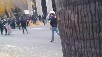 Sacramento antifa break windows and slash the tires of trump supporters' cars on December 5th
