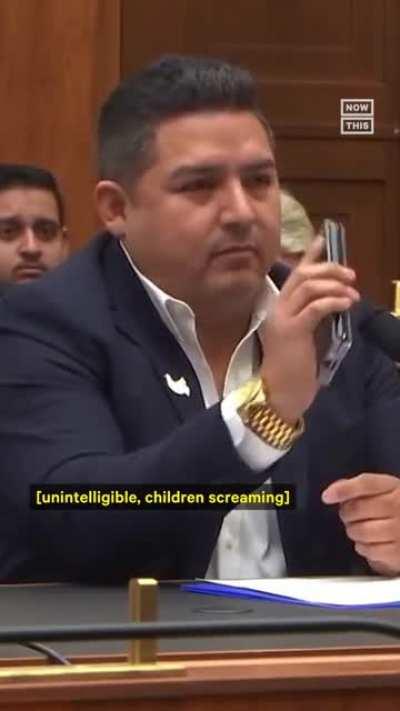 Dr. Roy Guerrero, Uvalde’s only pediatrician, plays audio of children screaming during the Robb Elementary School shooting to a congressional hearing. | 21 people were murdered during the shooting; 19 of them were students. A further 18 others were injure