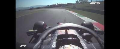 Max wasn't talking about Stroll's pitbox exit at all, but about Bottas being slow on outlap