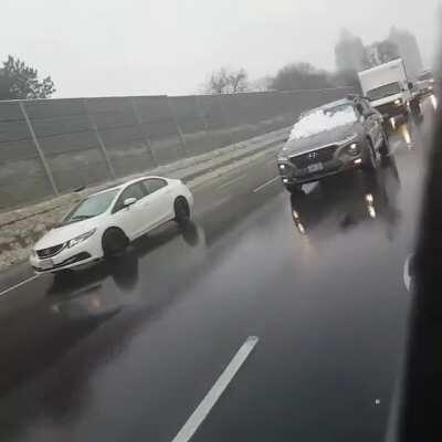 Save time and clear your windshield while driving on the highway.