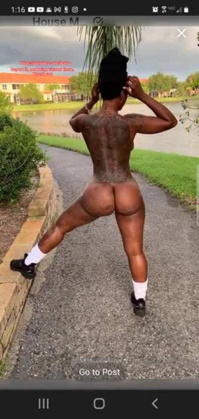 Enjoying nature that jiggle at the end