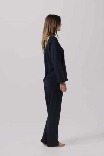 Long Tencel PJ Set - Bleu Étoilé