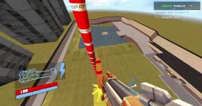 Not much, just me crashing the game by accidentally blowing up my comically tall tower of barrels