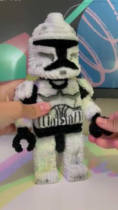 Made a Lego Clone Trooper Minifigure out of pipe cleaners