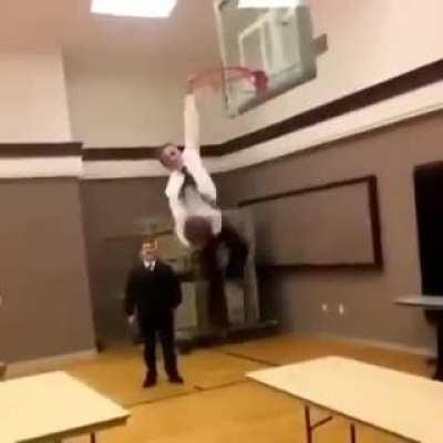 Trying a basketball trick