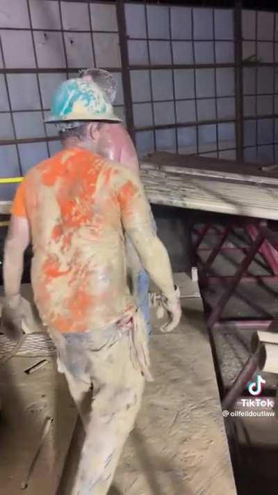 Working on an oil field