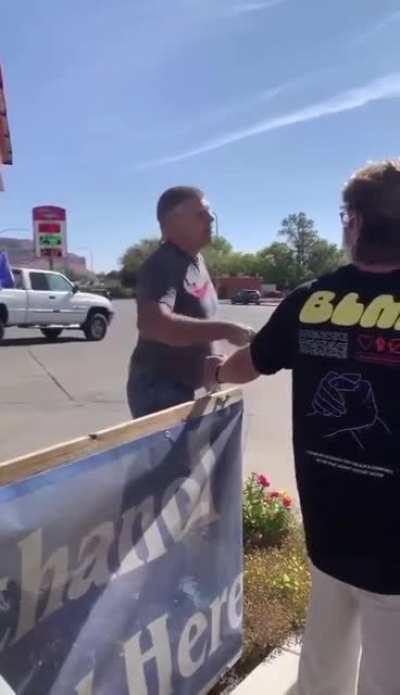 Trump supporter harasses BLM protesters and then coughs on them