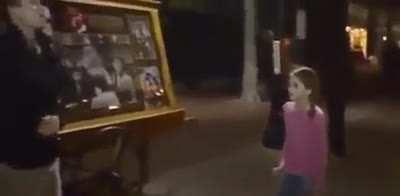 Little girl tries to shut down street preacher