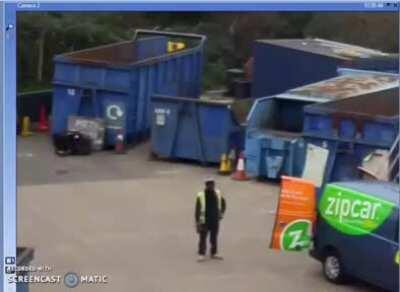 Lobbing a chair at the dump in Lewisham