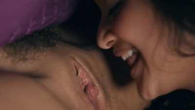 Alex eats out her girlfriend Gia under the covers while her mom's in the room