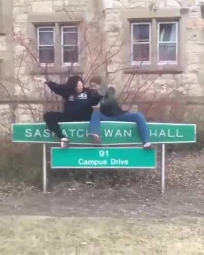 HMC as I sit on this sign.