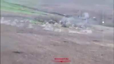 Drone footage of the Ukrainian military repelling a large-scale Russian assault near the settlement of Andriivka, Donetsk Oblast.