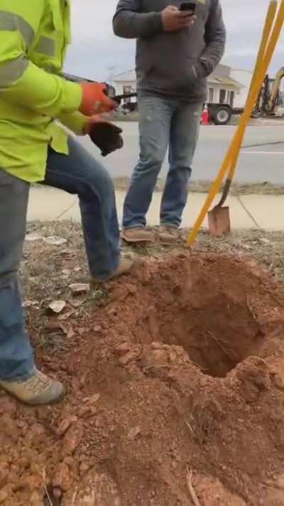 WCGW drilling a hole in the ground