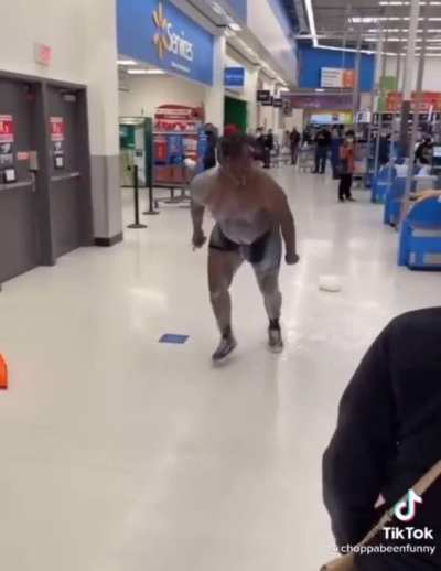 Guy pours milk on himself at Walmart for clout