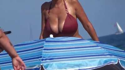 Gorgeous red bikini at the beach....