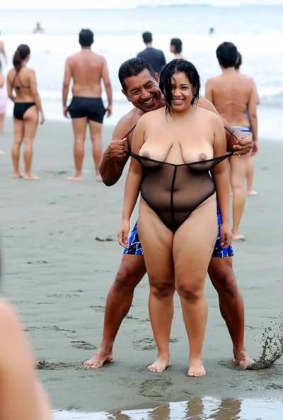 some mothers coax their daughters into wearing slutty bathing suits or even go topless while on vacation. they have them pose with their dads for a family photo on the beach.  its just a ploy; back at the room the wives have their husbands look at the pic