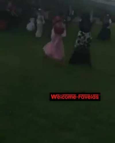 Popping confetti under high voltage lines