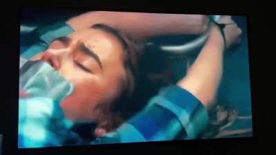 Lily Collins tied up and tape gagged on TV