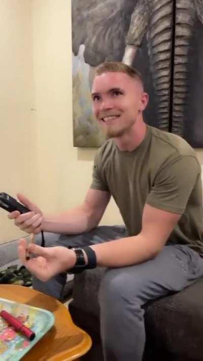 Lighting a blunt with a taser 