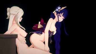 Raiden Shogun Riding Futa La Signora (Ilin Ru) [Genshin Impact]