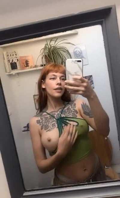 Green looks good on and off on a redhead