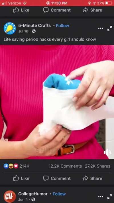 Right, because everyone carries gigantic socks around with them