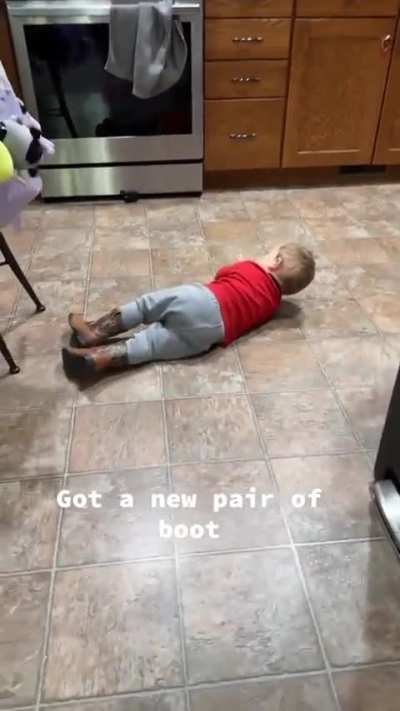 He was steady watching his feet