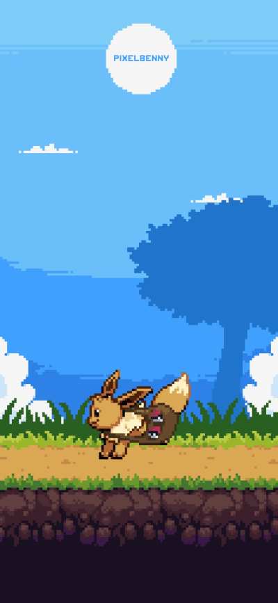 Eevee delivering PokeBalls [Animated Phone Wallpaper]