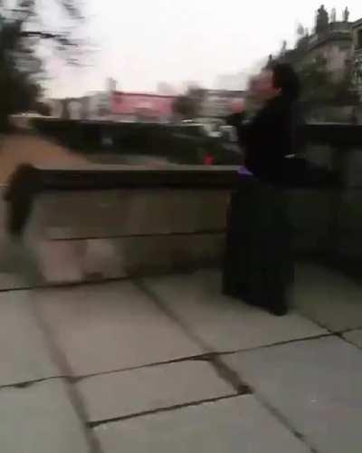 In streets of Berlin, listening to a lady singing, and suddenly...