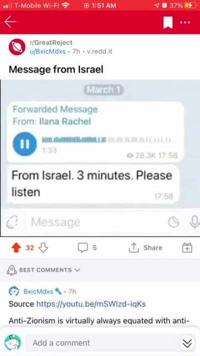 The Situation in Israel (Posting this screen recording because Great Reject got deleted)