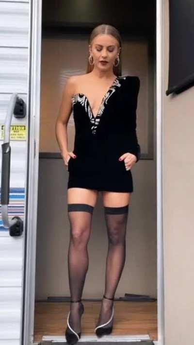 Julianne Hough in a Little Black Dress & Stockings!