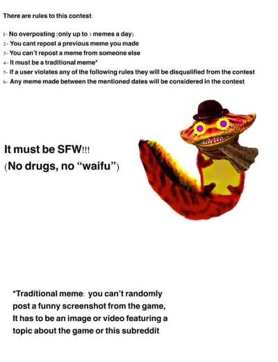 MEME CONTEST: THURSDAY 16 UNTIL FRIDAY 24TH