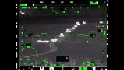 Ka-52 strikes on a column of Ukrainian armored vehicles in the Zaporozhye direction. Shhhhhhhh...