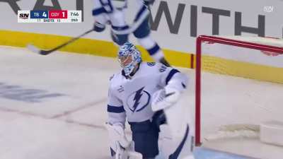 Kadri jumps over Moser and scores wild spinning goal