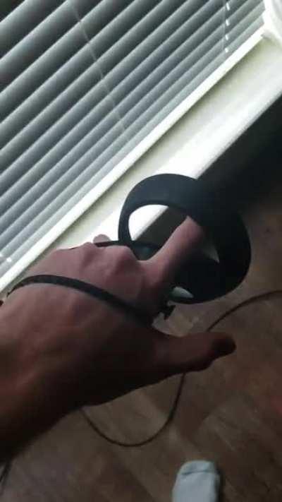 Created knuckles straps by drilling holes in the battery cover then threading shoelaces through