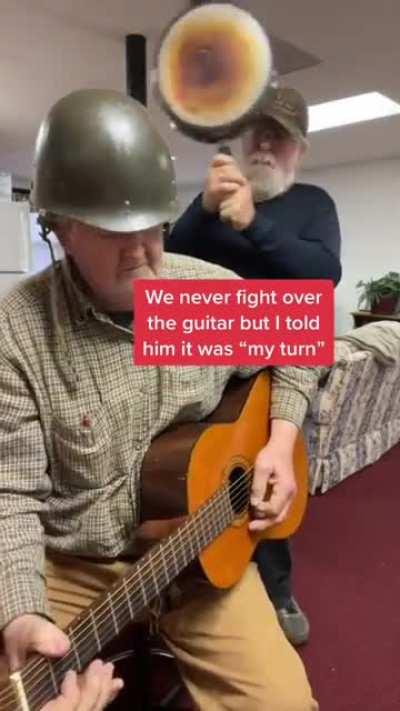 The twins Wayne and Dwayne playing music together