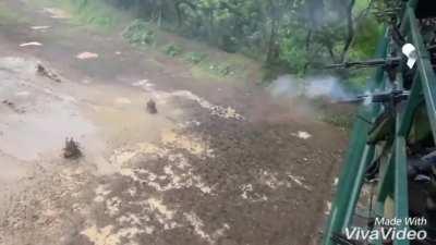 Indonesian soldiers training under live fire