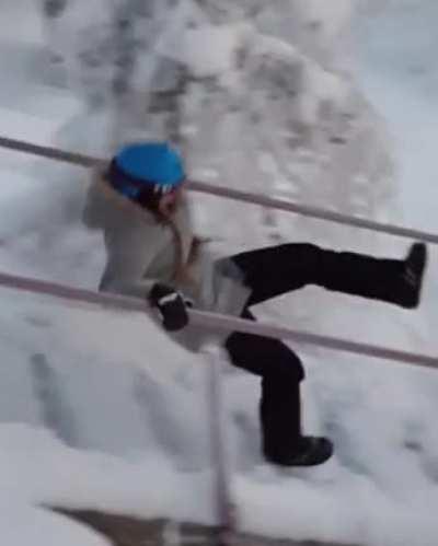 To slide down the stairs