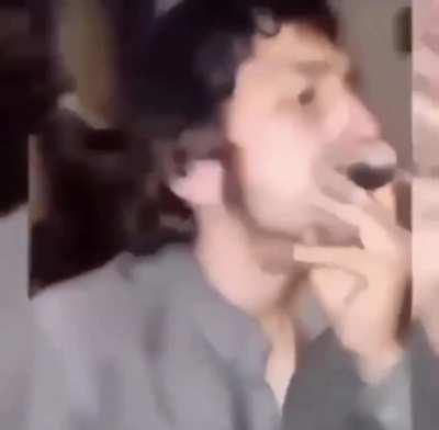 Crazy asthma attack man