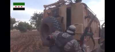 {2021}{Free Syrian Army} FSA firing at SAA in Idlib.