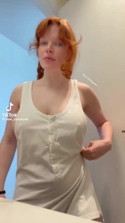 Redhead with Big natural Breasts