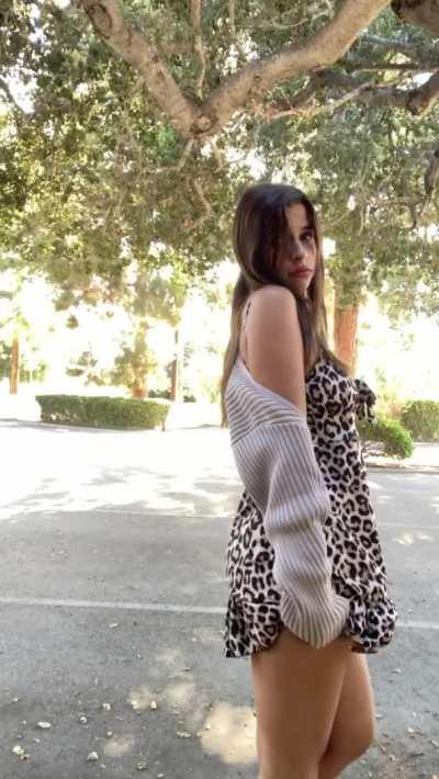 Today extra in the dress for you... Unfortunately I have nothing on under my dress I hope that is not a problem