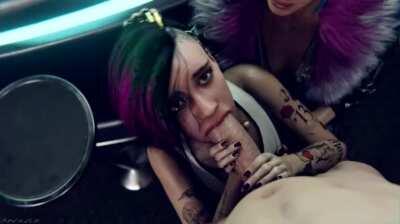 Evelyn teaching Judy the ropes (Madruga) [Cyberpunk 2077]