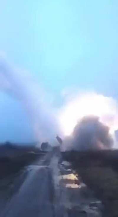 A pair of Ukrainian M142 HIMARS fires at a ruzzian position somewhere in eastern Ukraine