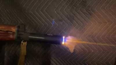 More “Spit Fire Tracer” footage (mounted on a GHK AKS74U, using a 3D printed adapter)
