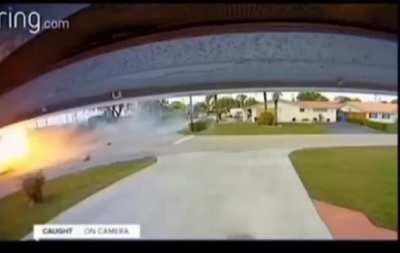 Plane and car crash at the same time.