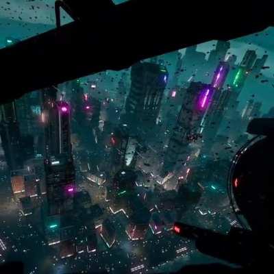 Cyberpunk VR game (Aircar)
