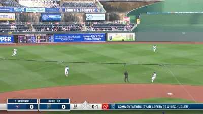 [Highlight] Notable Shortstop Bobby Witt Jr. lays out in left-center to rob George Springer of a hit