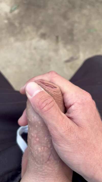 Playing with my dick by a river 