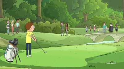 Morty playing Golf